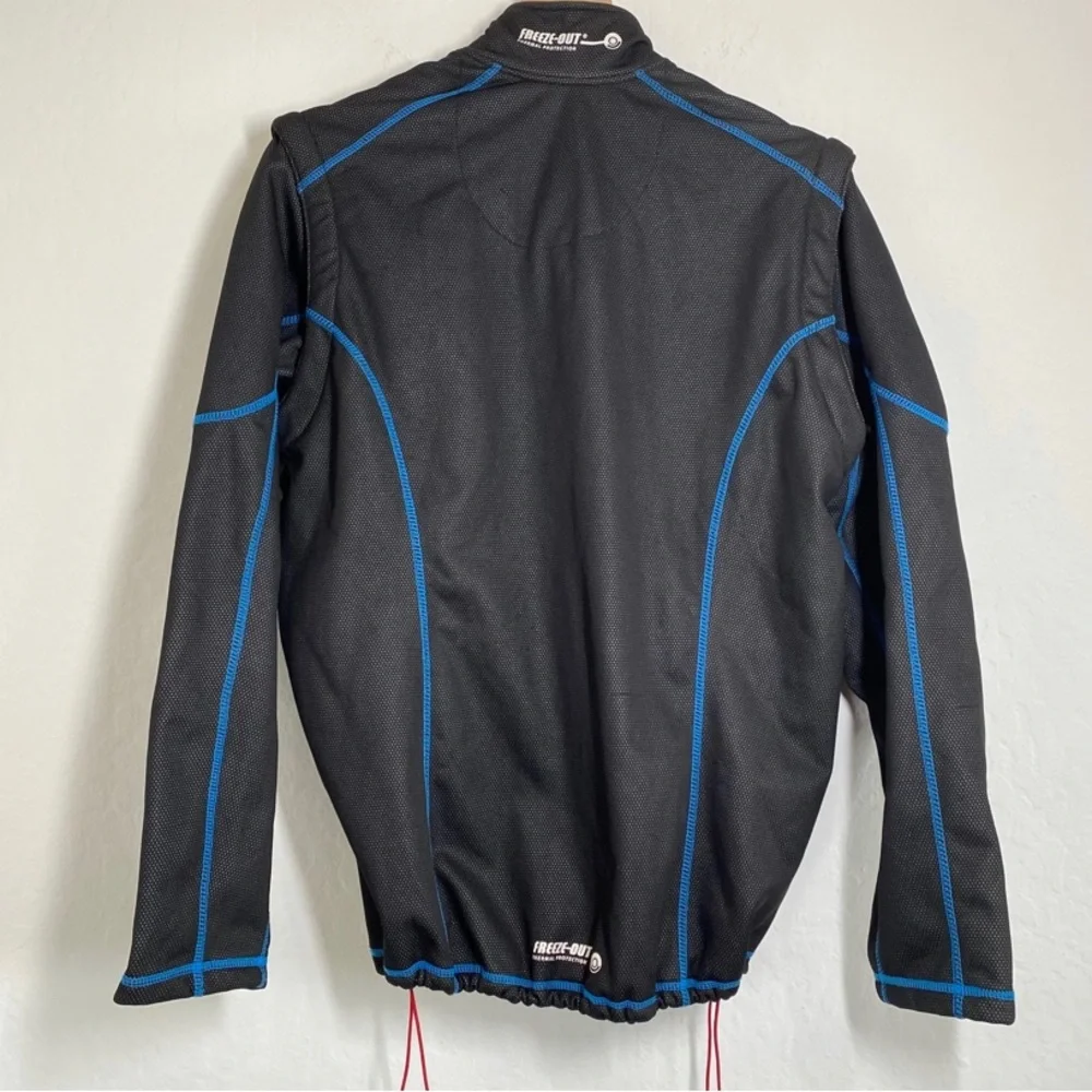 Freeze Out Thermal Protection Men’s M Black Blue Full zip Jacket Convert Vest